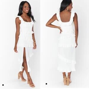Show Me Your Mumu greta midi dress white | large